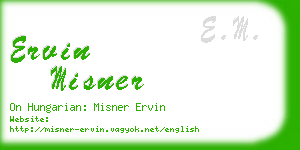 ervin misner business card